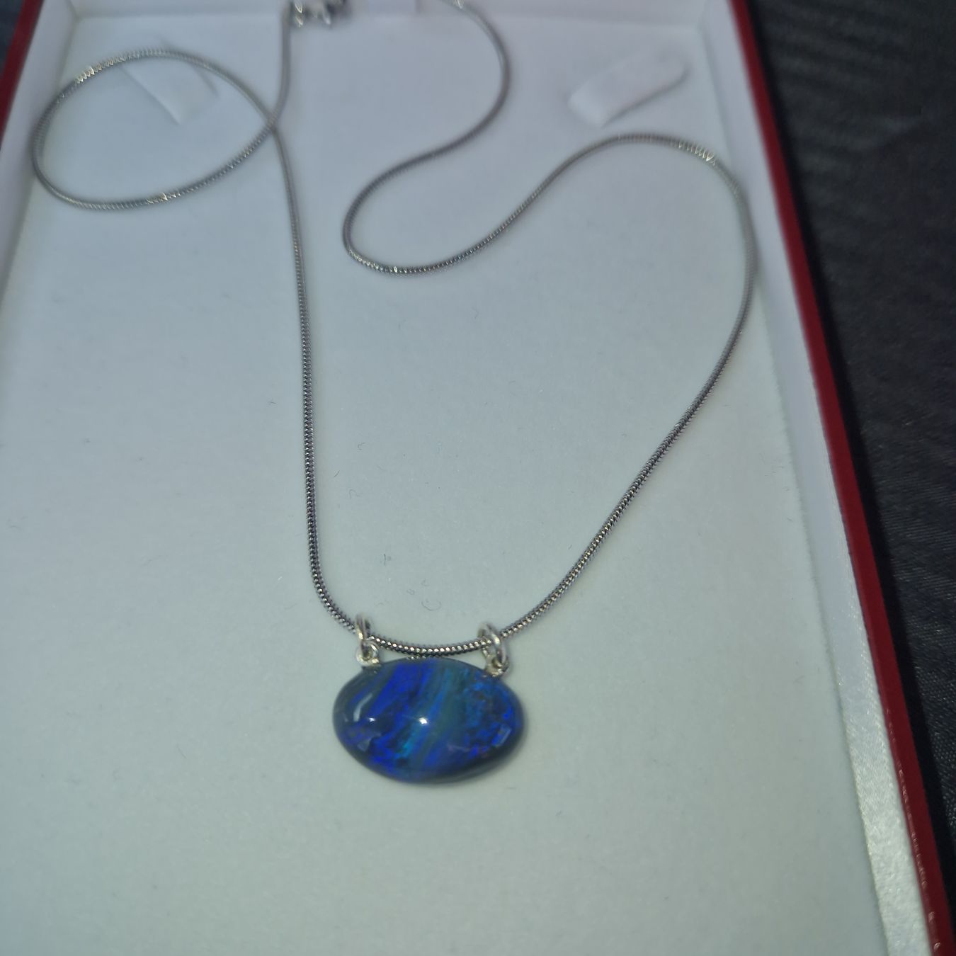 Colliers: collier opale noire bleu australienne – Neuf (Voir description) à fribourg par hakoh