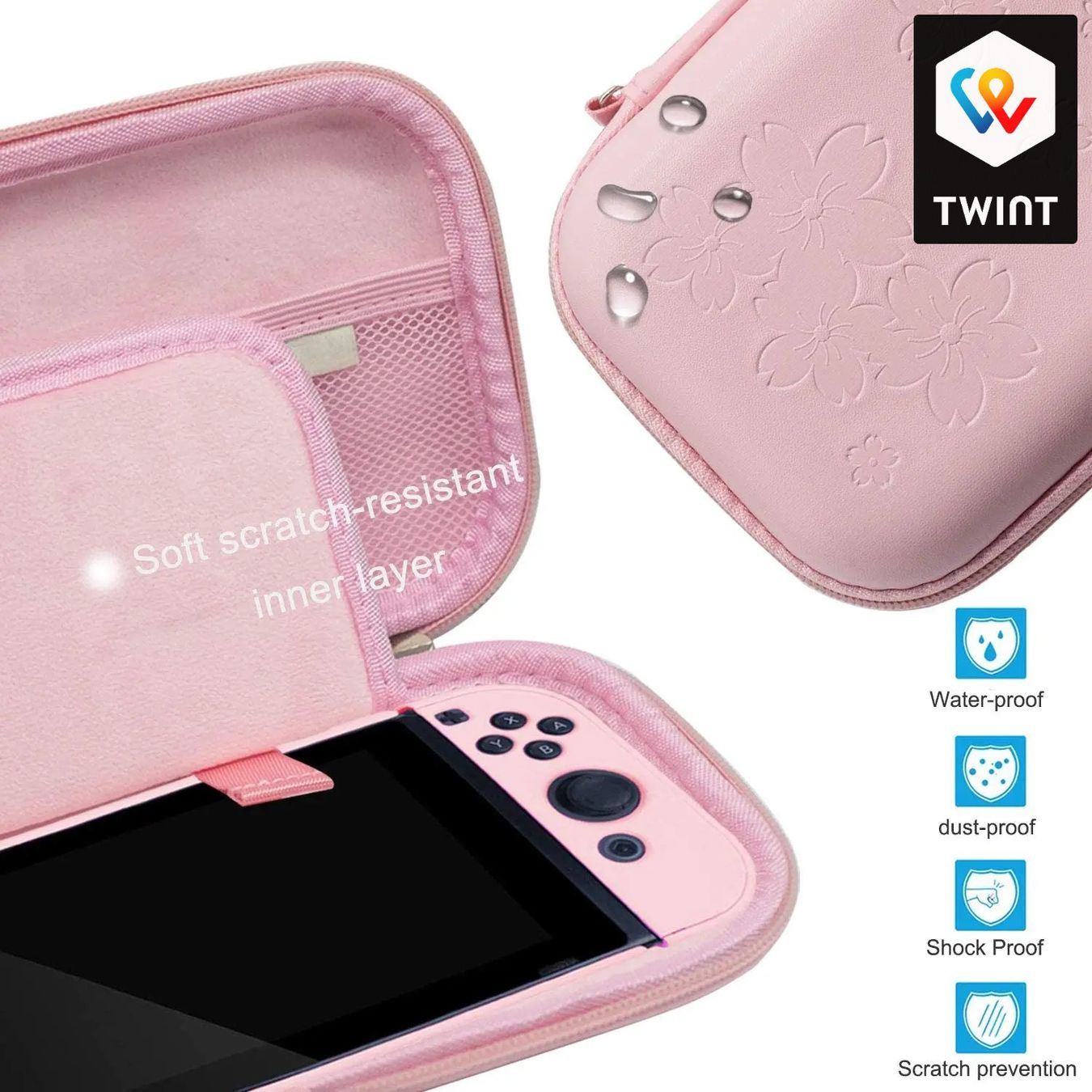 Nintendo Konsolen: Étui de voyage rose Nintendo Switch Lite Sakura mignon – Neu und originalverpackt aus Saignelégier von onekeystore 3