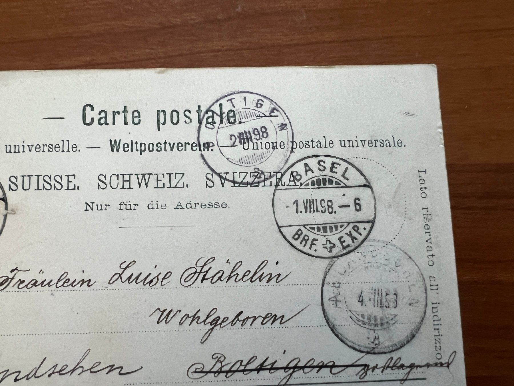 Ansichtskarten: AK  1898 Gruss aus Basel    (G2007) – Gebraucht aus Hinwil von Sidi4 1