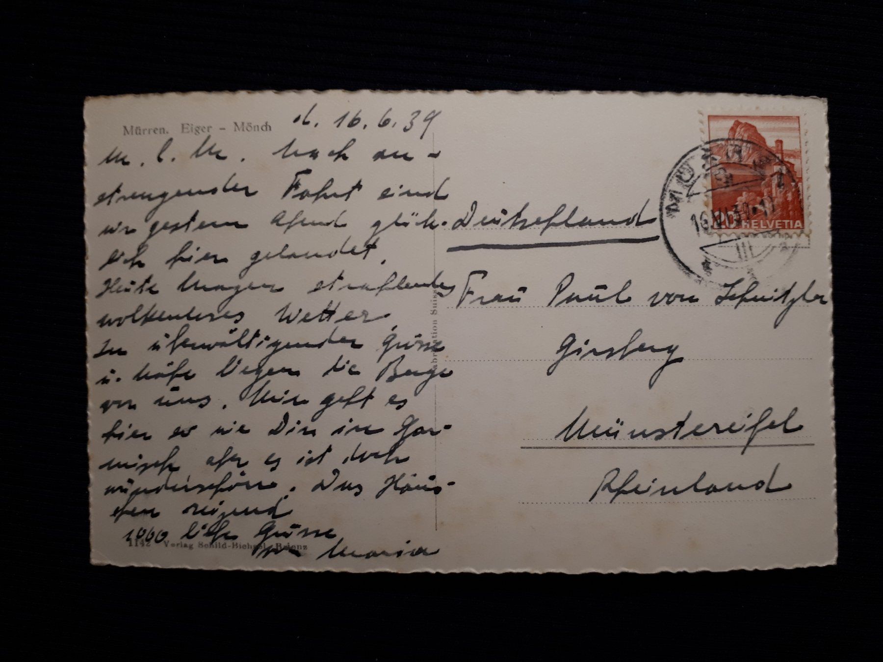 Cartes postales: MURREN 1939 – D'occasion à Ponto Valentino par giorgia06 1