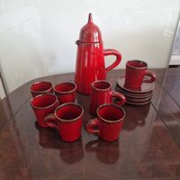 Seltenes antikes Keramik-Kaffee-/Teeservice Heyne/Hey