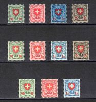 1924 Wappenmuster alle 3 Varianten Nr.163-166 ** Kat.1'270.-
