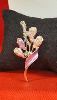 Elegante Blumenbrosche mit Strass - Frühlingserwachen!