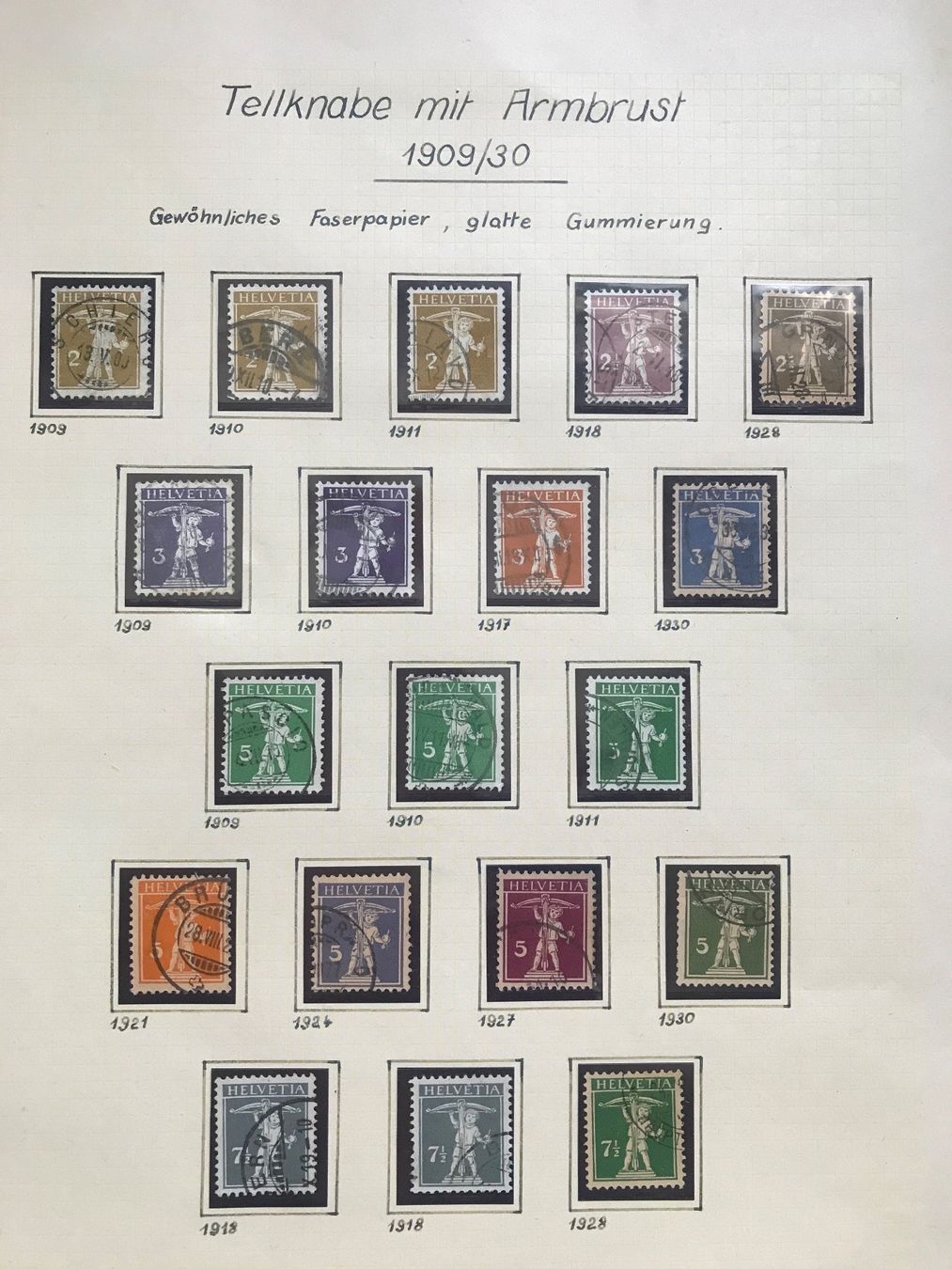 Tous les timbres: 1909 - 1933, Tellknabe mit Armbrust – D'occasion à stäfa par brandy66
