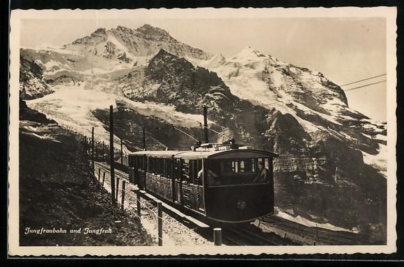 Cartes postales: Jungfrau, Jungfraubahn mit Gebirgspanora – D'occasion à Berlin par bartko-reher