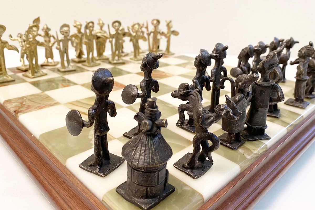 Giochi: Altes Afrikanisches Schach Spiel Bronze Messing – Usato da Ballwil venduto da ClassicGallery 1