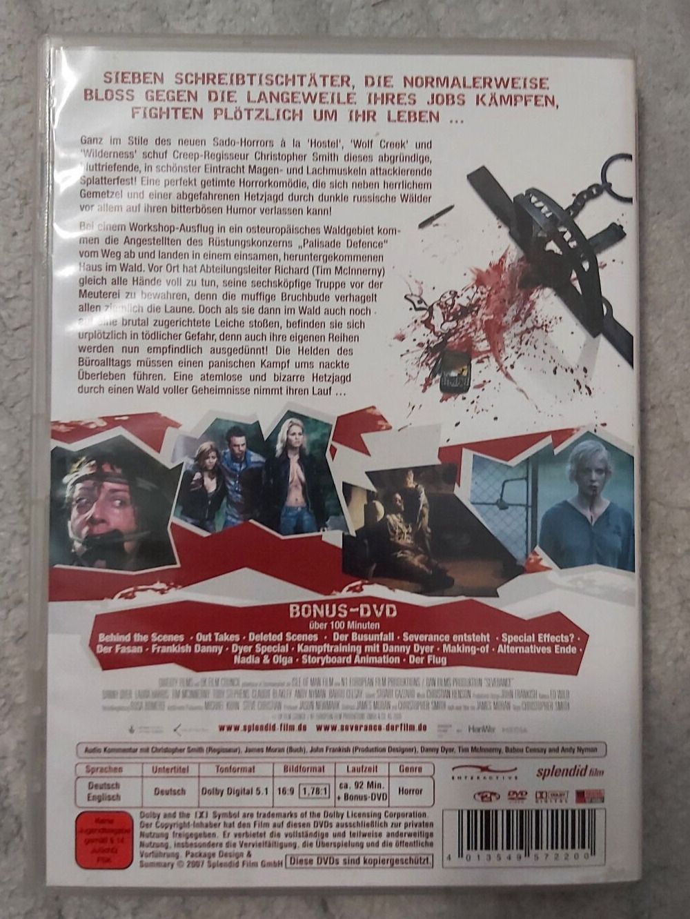Tutti i DVDs: Severance - Ein blutiger Betriebsausflug   (Special Edition) – Usato da St.Galllen venduto da elkaphone 1
