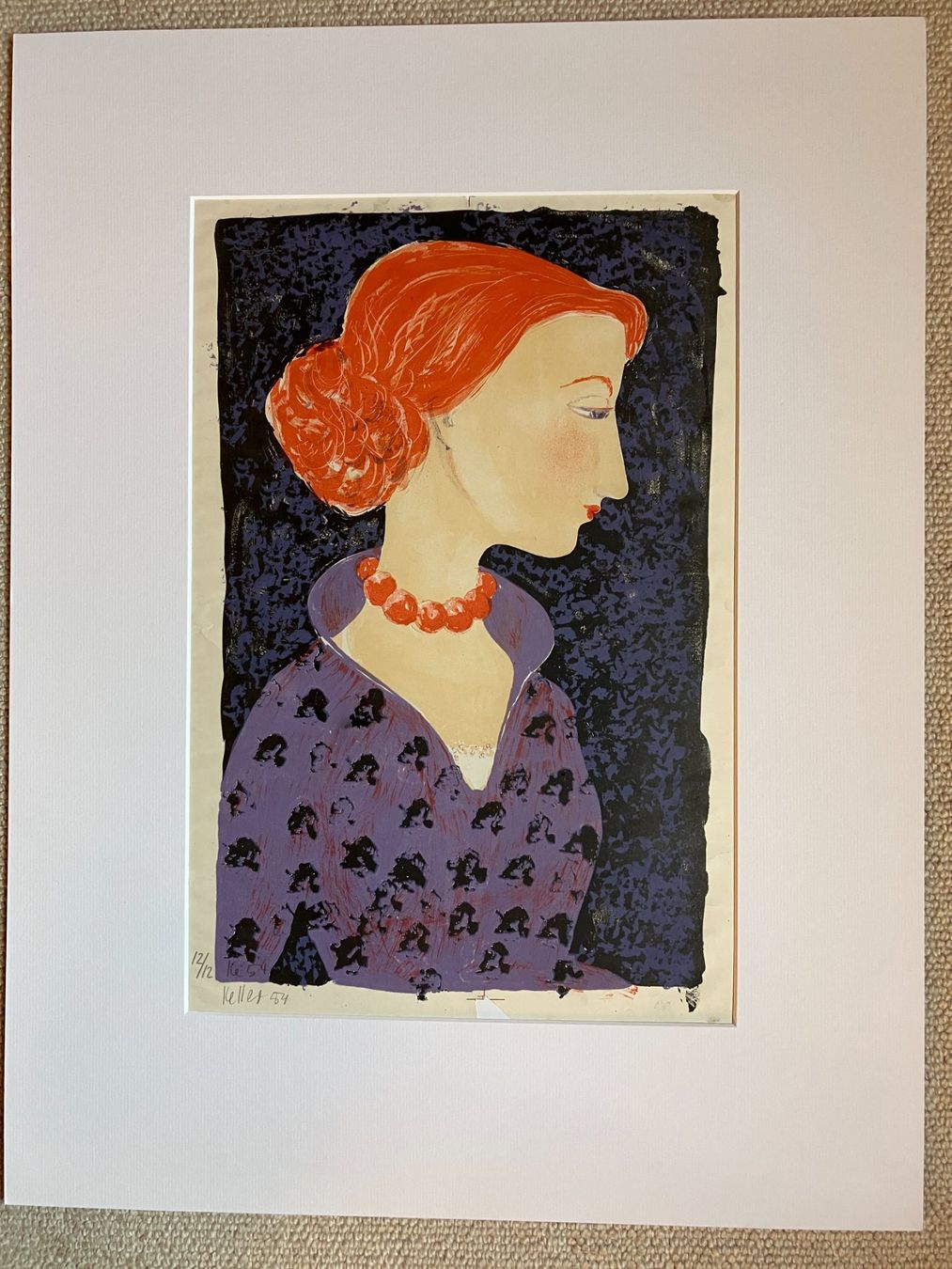 Grafica & Litografie: Frau im Profil, signiert – Usato da Männedorf venduto da Amleto3 1