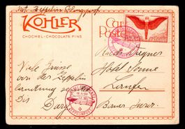 CH - Flugpost - Zeppelinflug - ZF 18.Da2 - Auslandtaxe