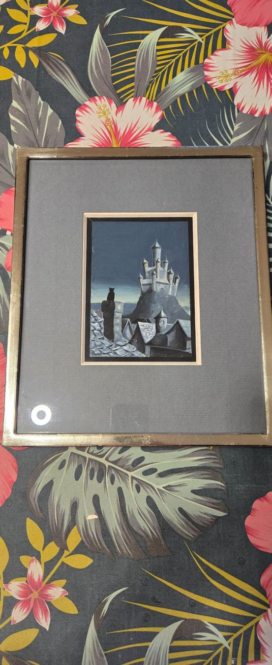 Tableaux: Tableau vintage: Château mystique.1941 – D'occasion à Aven par stphane1577 4