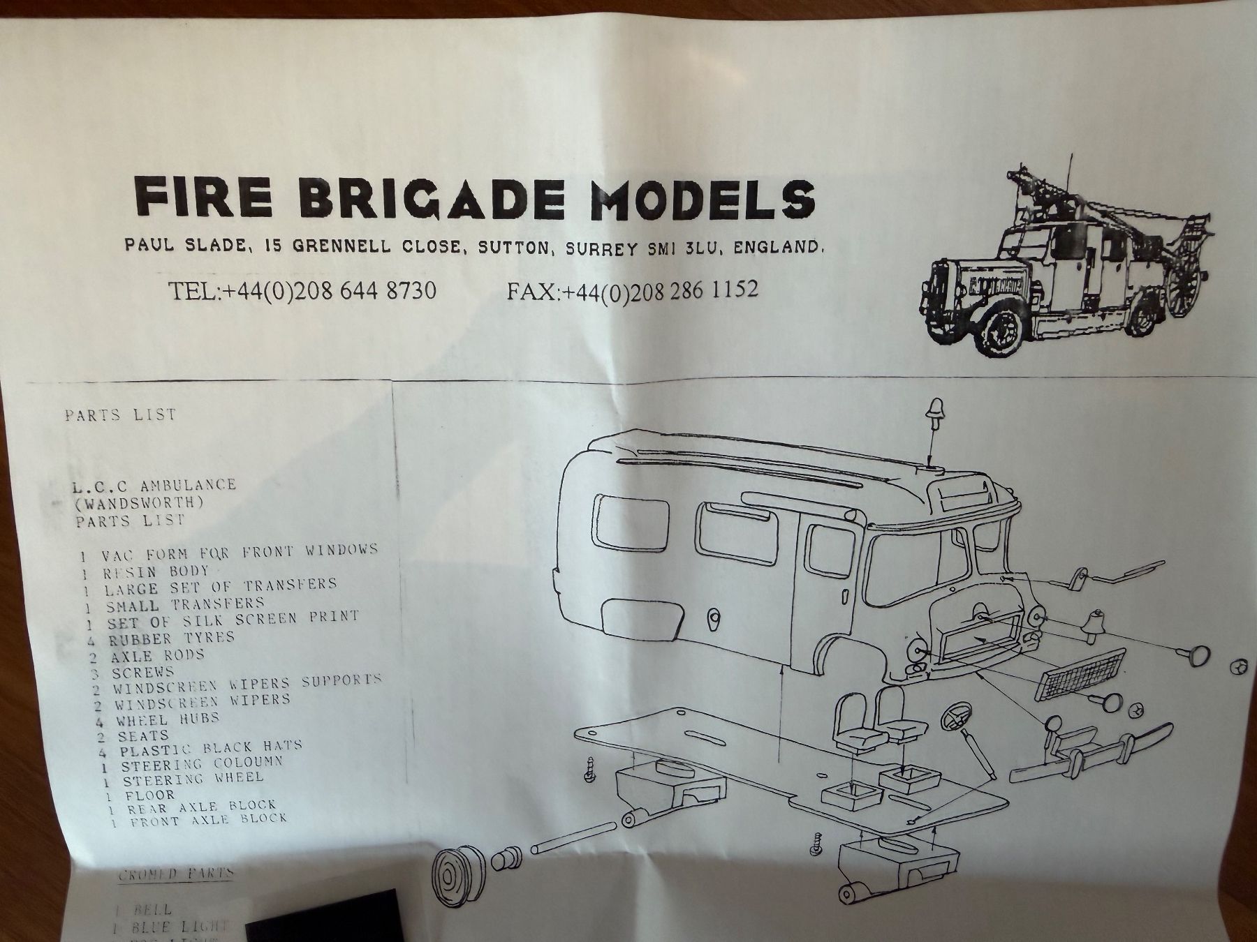 Kits de montage: Resinbausatz 1/48 Fire Brigade – D'occasion à Meisterschwanden par vierlivier1965 1