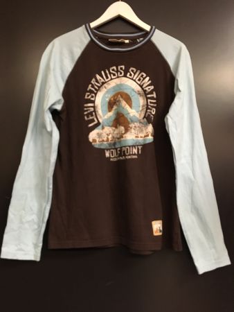 Levi Strauss Signature Shirt Wolf Point hellblau braun Gr M