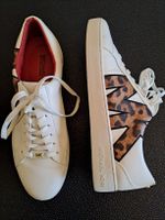 MICHAEL KORS Sneaker Kunstleder Weiss Leo Print Grösse 9M