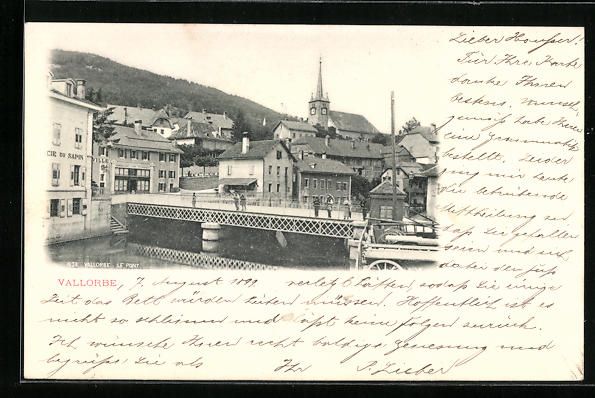 Cartoline postali: AK Vallorbe, Le Pont, 1899 – Usato da Berlin venduto da bartko-reher