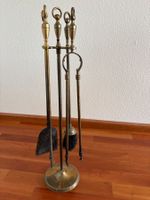 antikes Cheminee Kamin Besteck Messing Empire 4 teilig 68cm