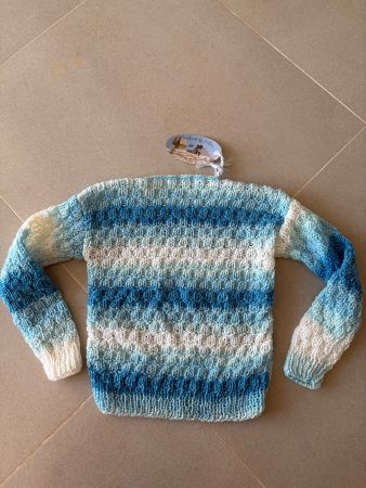 Kinder Pullover gestrickt Grösse 98 neu blau Handmade