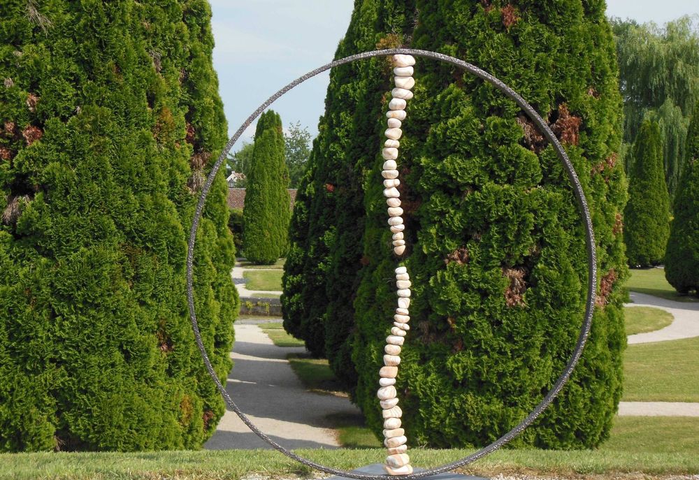 Sculpture Pierre Métal Jardin Terrasse Bords Piscine (Neu (gemäss ...