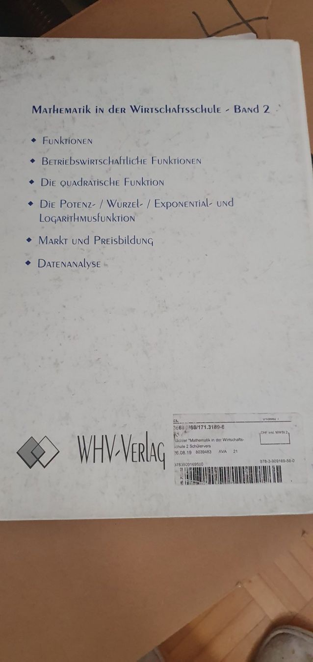 Bücher: MATHEMATIK IN DER Wirtschaftschule Bund 1 & 2 – Gebraucht aus Pfaffhausen von mai2002 1