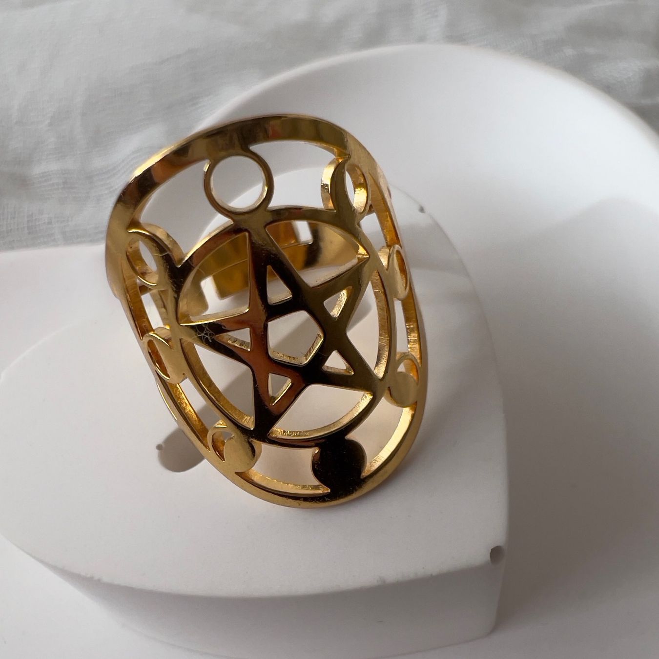 Anelli: Bague en acier inox Pentacle – Nuovo (secondo la descrizione) da Pully venduto da sunaddict 3