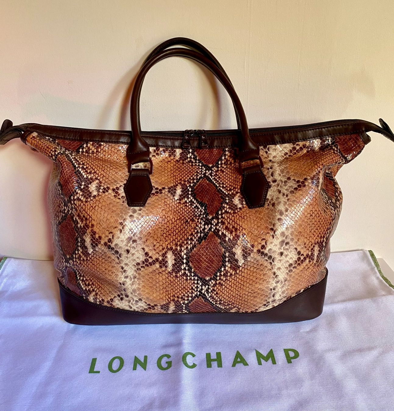 Longchamp Taschen für Damen: Sac Cabas Longchamp – Édition Spéciale Python – Gebraucht aus Bernex von euma1976 1