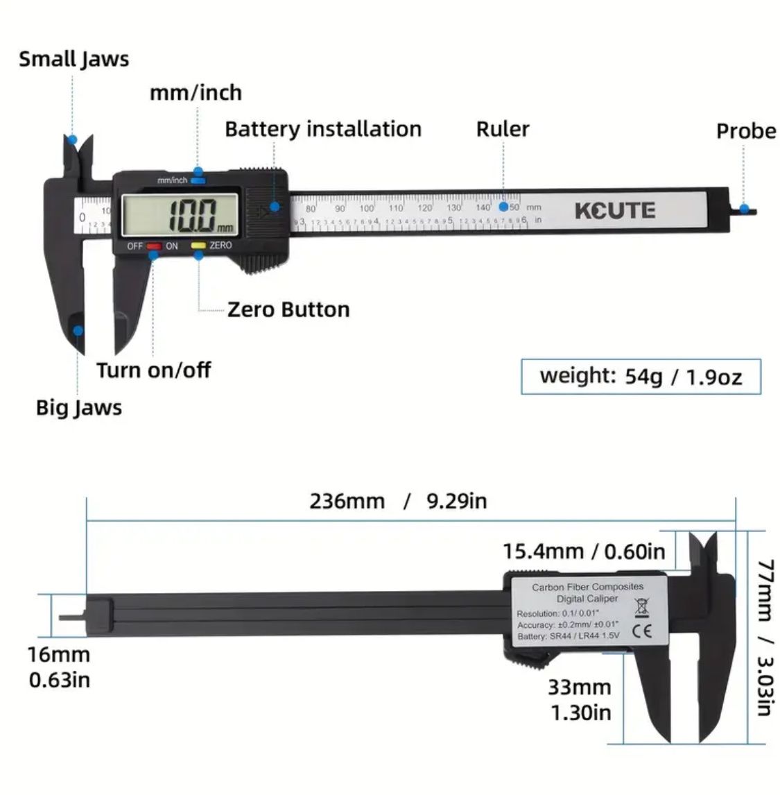 Messen: Digital Messschieber, mm/inch, 150mm elektrischer – Neu und originalverpackt aus Suhr von SchnapperCH 1