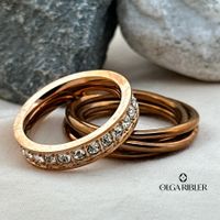Ring-Set aus 2 Ringen – Edelstahl –Grösse 58