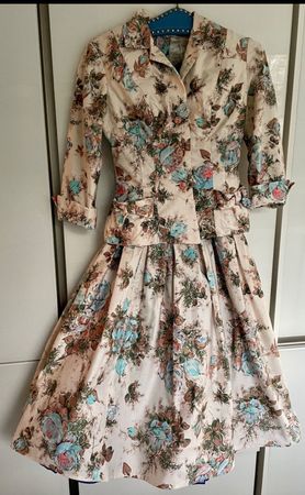 Vintage Kombi Kleid+Jacke 60er,  Krause Senn Zürich Gr.36 38