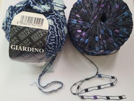 2x Effekt Wolle in Blau/Hellblau und Schwarz/Blau/Violette