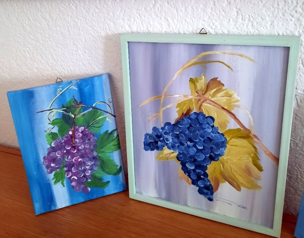 Gemälde: 3er Set Trauben Öl auf Leinwand – Neu und originalverpackt aus Eschenbach von Alicekunst 1