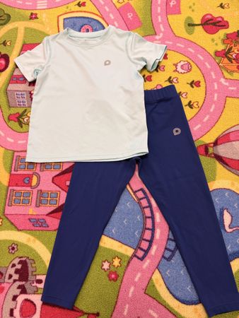 Trainerset, Trikot, Mädchen, 110, blau-mint
