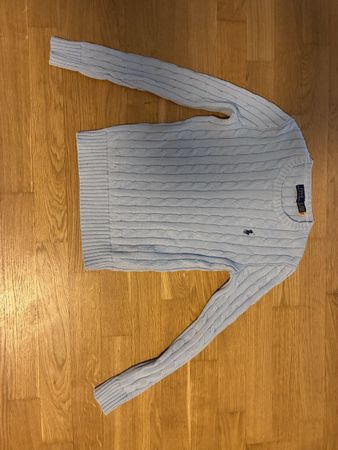 Polo Ralph Lauren Zopfmuster Pullover hellblau Grösse XS