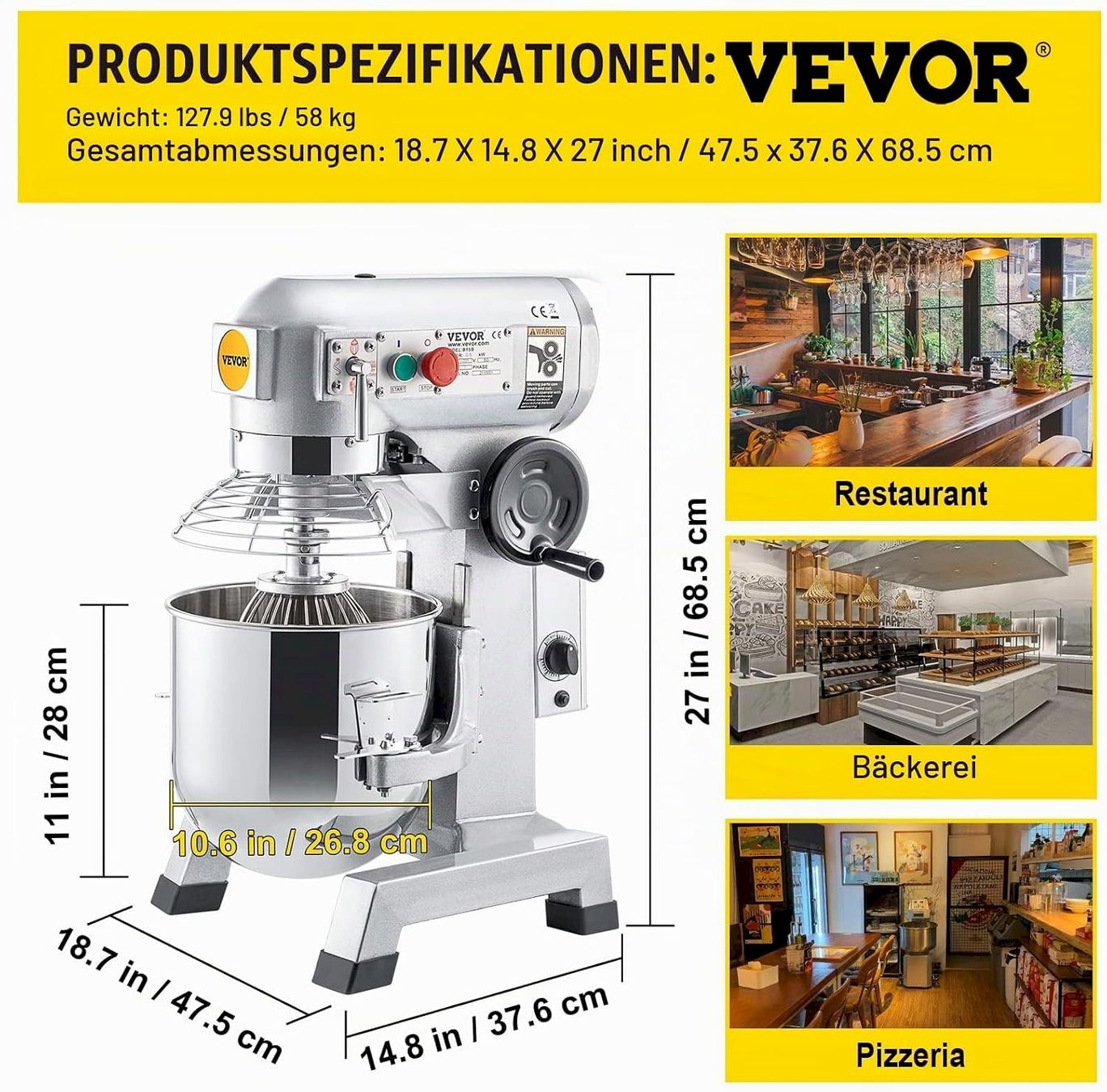 Elettrodomestici da cucina: VEVOR Knetmaschine 14 L – Nuovo e nell'imballaggio originale da Bottighofen venduto da zaap 2