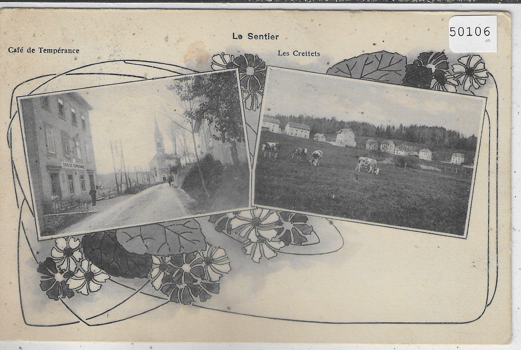 Cartoline postali: Le Sentier - Cafe de Temperance, Les Crettes – Usato da Ettingen venduto da Kartenplanet