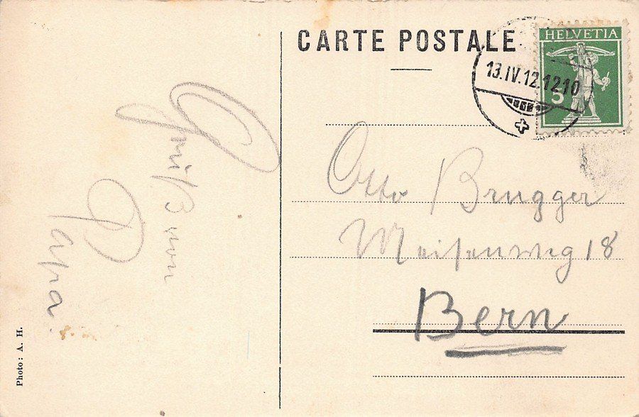 Ansichtskarten: Menhirs de Corcelles près Concise, circulée 1912 – Gebraucht aus Frauenfeld von POML 1
