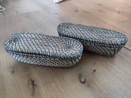 2er Set Flechtkörbe mit Deckel  Wie neu