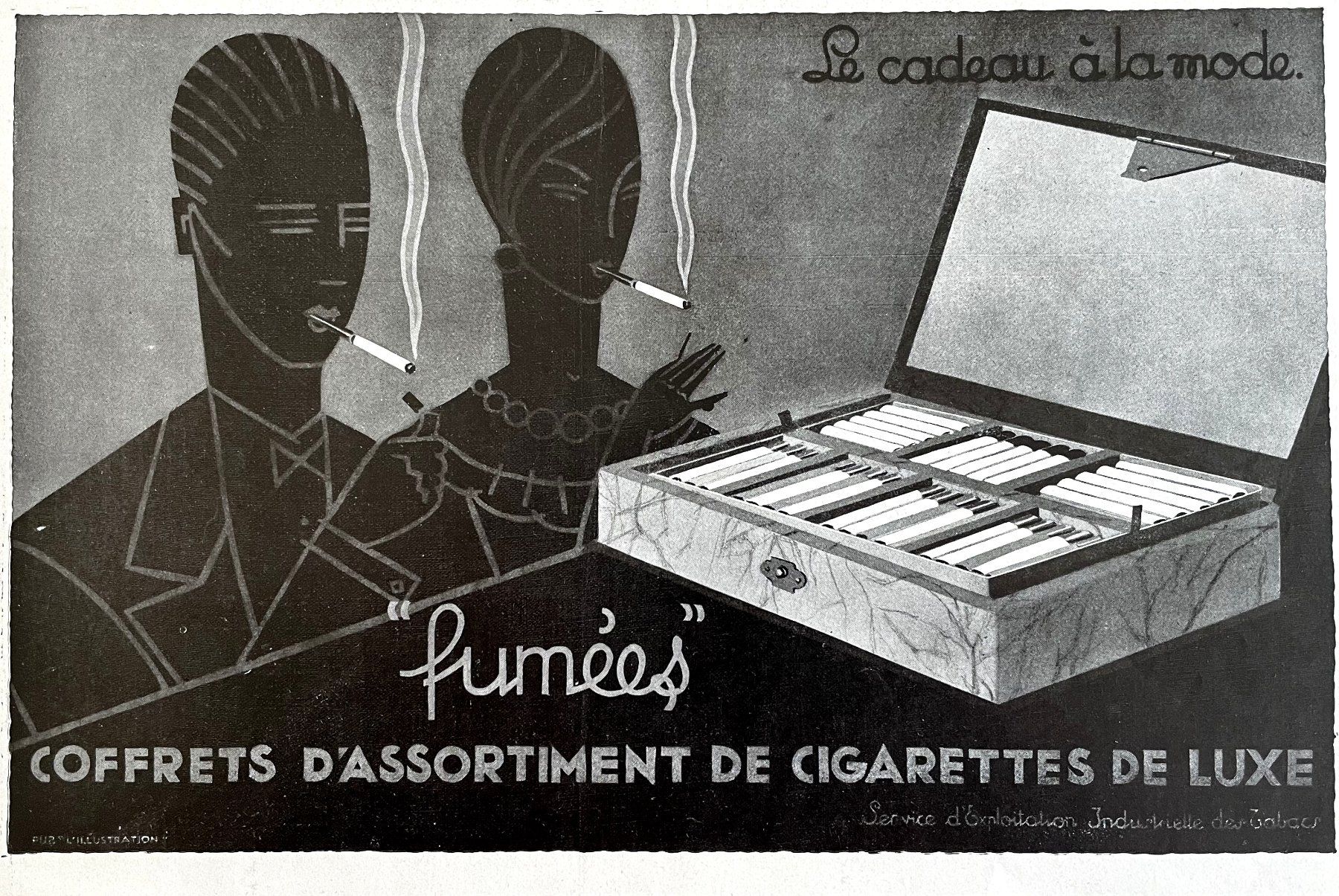 Poster & Bilder: Fumées Cigarettes - Alte Werbung / Ancienne publicité 1928 – Gebraucht aus Savagnier von Ne2065