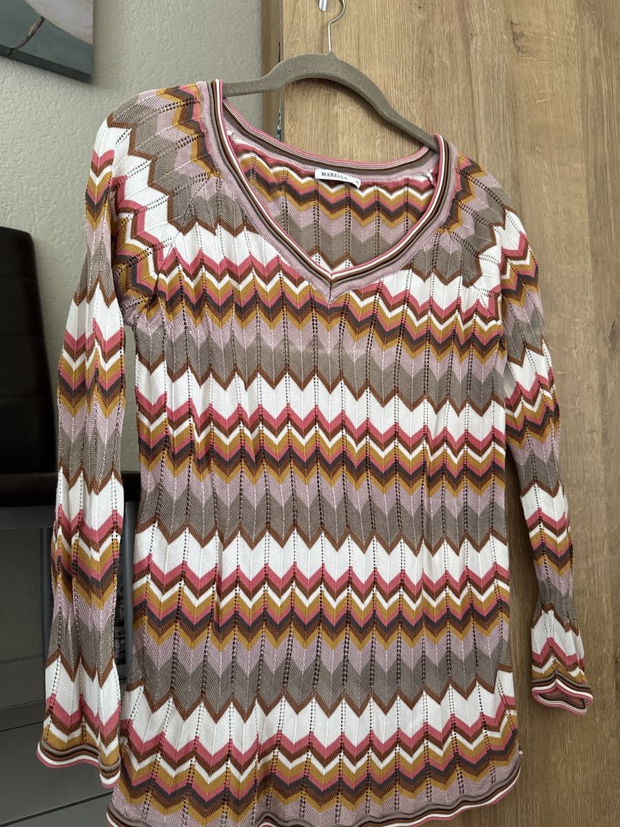 Marella Pulls & Sweat-shirts: Pull en maille MARELLA motif zigzag, taille M – D'occasion à Grône par ukr_2qbg