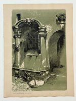 Lithografie Edouard Baud Puits Depommier Genf Genève 1901