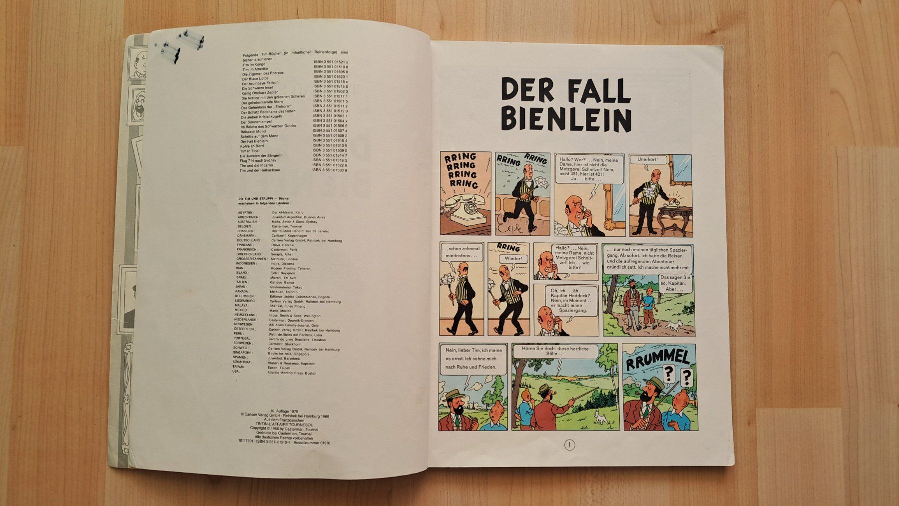 Comics: Tim und Struppi:  "Der Fall Bienlein" - 10.Auflage 1979 – Gebraucht aus Affoltern am Albis von saminou01 1