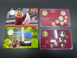 2x Münzsätze Schweiz 1999 & 2014.