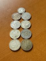 8 x 5  Deutsche Mark, 1x 2 Deutsche Mark. Silber