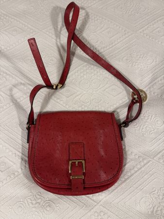 Michael Kors Red Leather Crossbody Bag - Sleek!