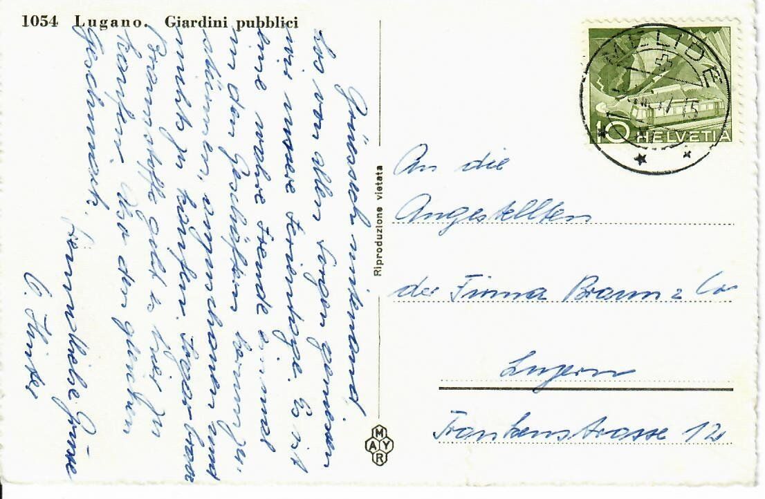 Cartoline postali: Lugano – Usato da Hochdorf venduto da Ziegel-16 1