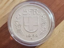 5 Franken 1952 sehr schön Rar 0.155 Auflage