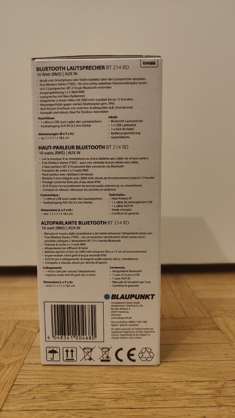 Blaupunkt Casse acustiche: Bluetooth Lautsprecher Blaupunkt – Nuovo e nell'imballaggio originale da Bern venduto da sem_q6yn 2