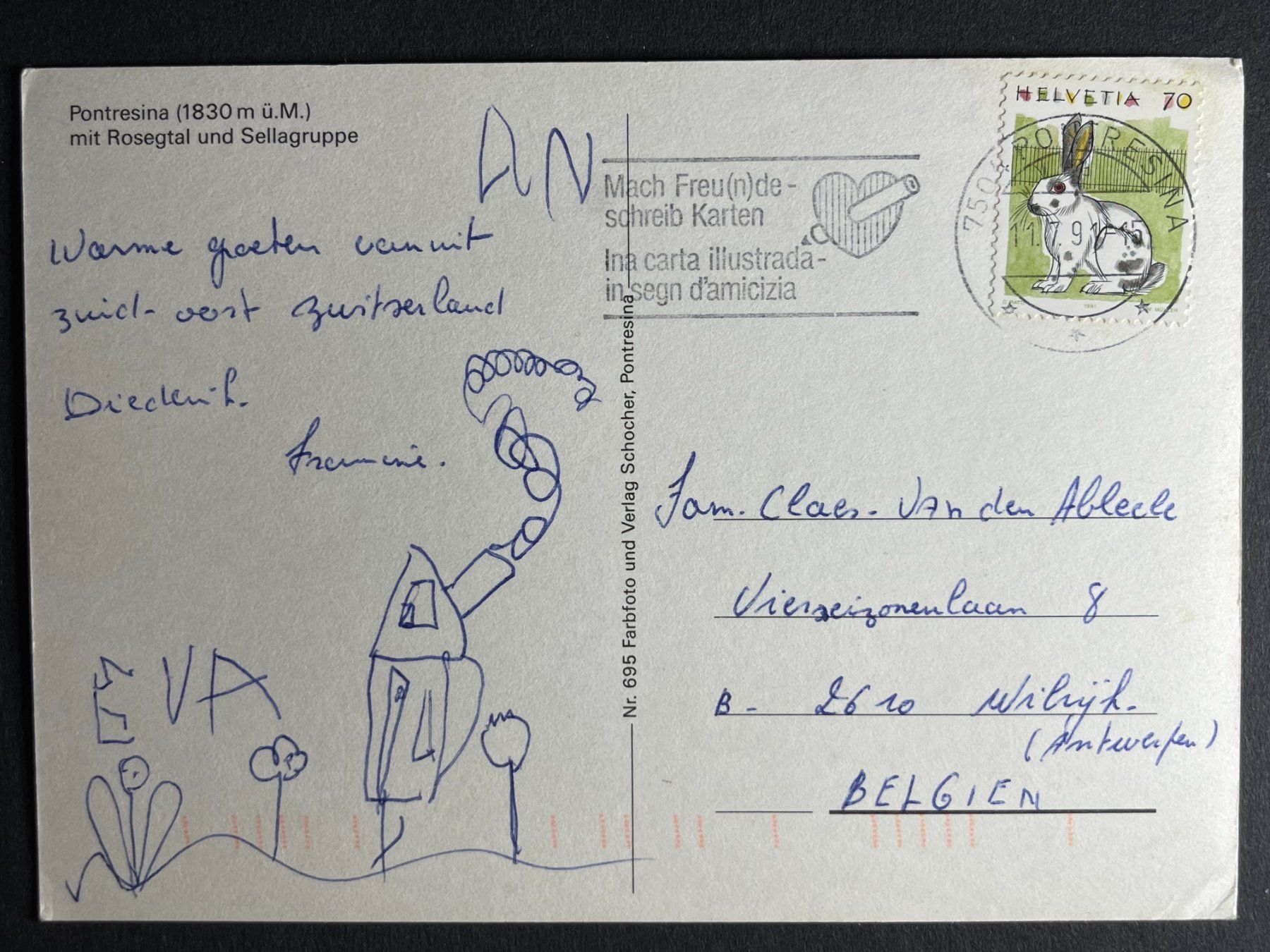 Cartoline postali: Pontresina – Usato da Steg VS venduto da danwer74 1
