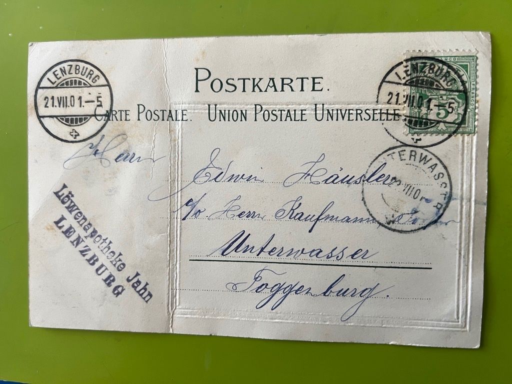 Ansichtskarten: GRUSS AUS LENZBURG STEMPEL 1901 – Gebraucht aus Steinach von Momoco 1