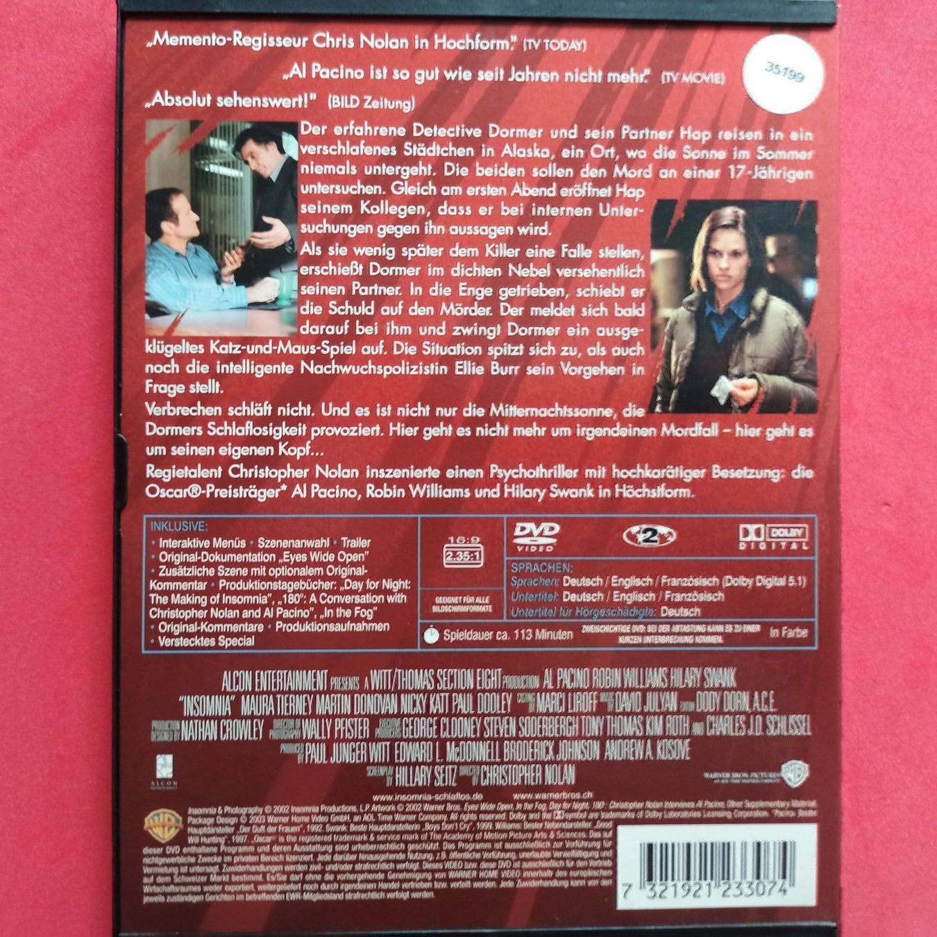 Tutti i DVDs: Insomnia - Schlaflos – Usato da Dübendorf venduto da kb86_MOVIE 1