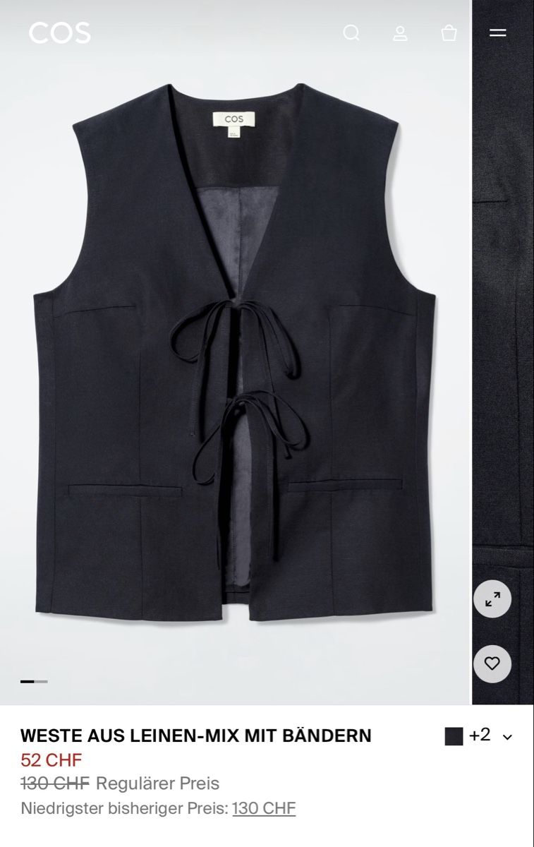 Cos Gilets & Westen: Schwarze COS Weste aus Leinen – Neu (gemäss Beschreibung) aus Zürich von megan.caprez 3