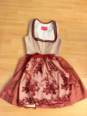 Dirndl Krüger Madl rot gemustert Grösse 38 neuwertig